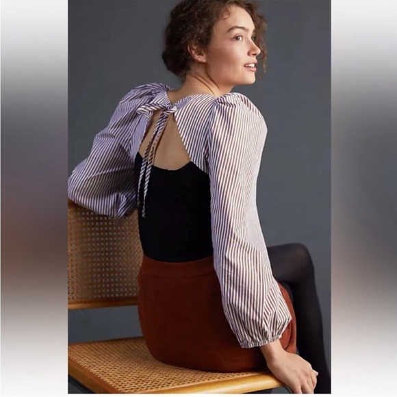 Anthropologie Maeve Open Back NWT Puff Sleeve Top Size Small Never Worn! - Picture 1 of 9